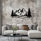 Drevený obraz hory a les – štýlová dekorácia na stenu