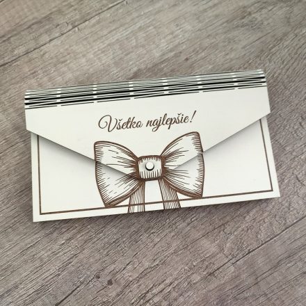 Drevená obálka na peniaze – Všetko najlepšie!