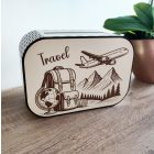 Drevená pokladnička na cestovanie – Travel dizajn