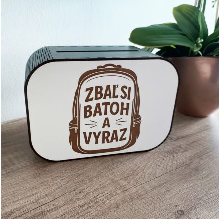 Drevená pokladnička – Zbaľ si batoh a vyraz
