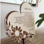 Drevená srdcová tabuľa pre rodičov