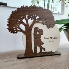 Romantická drevená dekorácia – personalizovaný darček pre páry