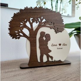  Romantická drevená dekorácia – personalizovaný darček pre páry