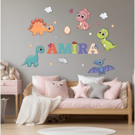   Drevená nástenná dekorácia do detskej izby so zvieratkami a menom