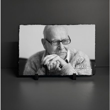 Pamätná tabuľa s fotografiou a citátom – UV tlačená bridlica
