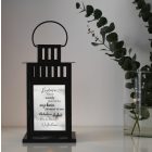 Pamätný čierny lampáš na sviečku – s UV potlačeným skleneným panelom