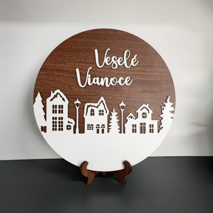 Veselé Vianoce – Vianočná drevená dekorácia