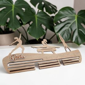   Držiak na medaily pre gymnastku – s možnosťou personalizácie mena a citátu