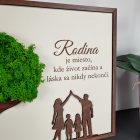 Personalizovaná rodinná drevená dekorácia s machom