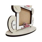 Drevený fotorámik s medvedíkom – s údajmi o narodení a menom dieťaťa