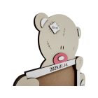 Drevený fotorámik s medvedíkom – s údajmi o narodení a menom dieťaťa