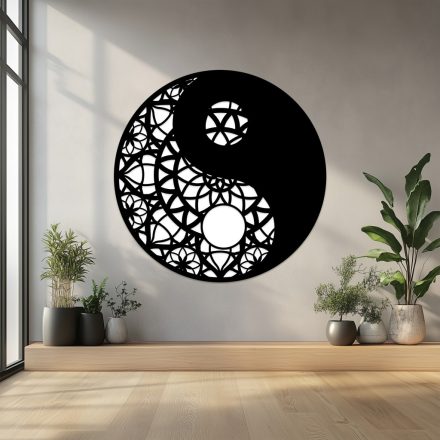 Drevený obraz na stenu – Mandalové Yin-Yang